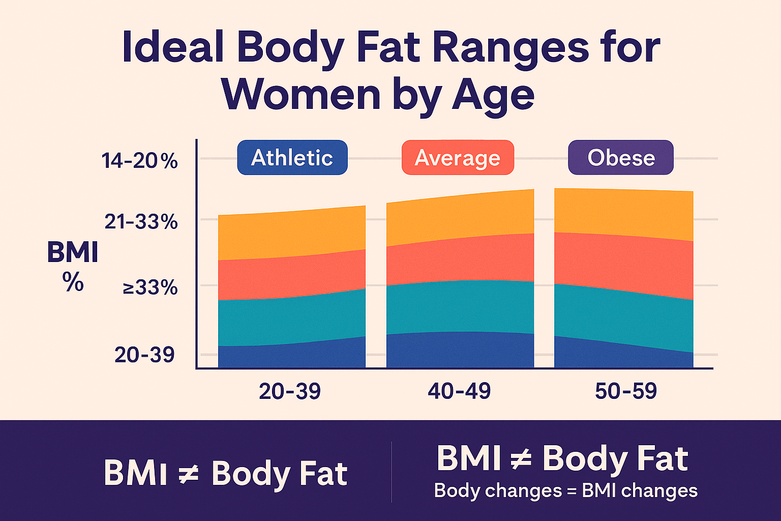 Ideal Body Fat Ranges for Women by Age